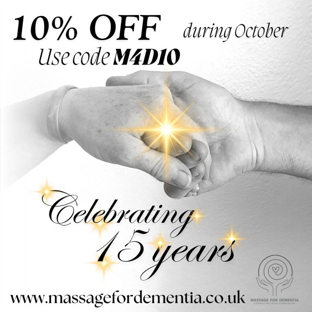 I celebrate 15 years and for October enjoy a special offer on training, reflect on connections including Pro Touch Awareness Month
